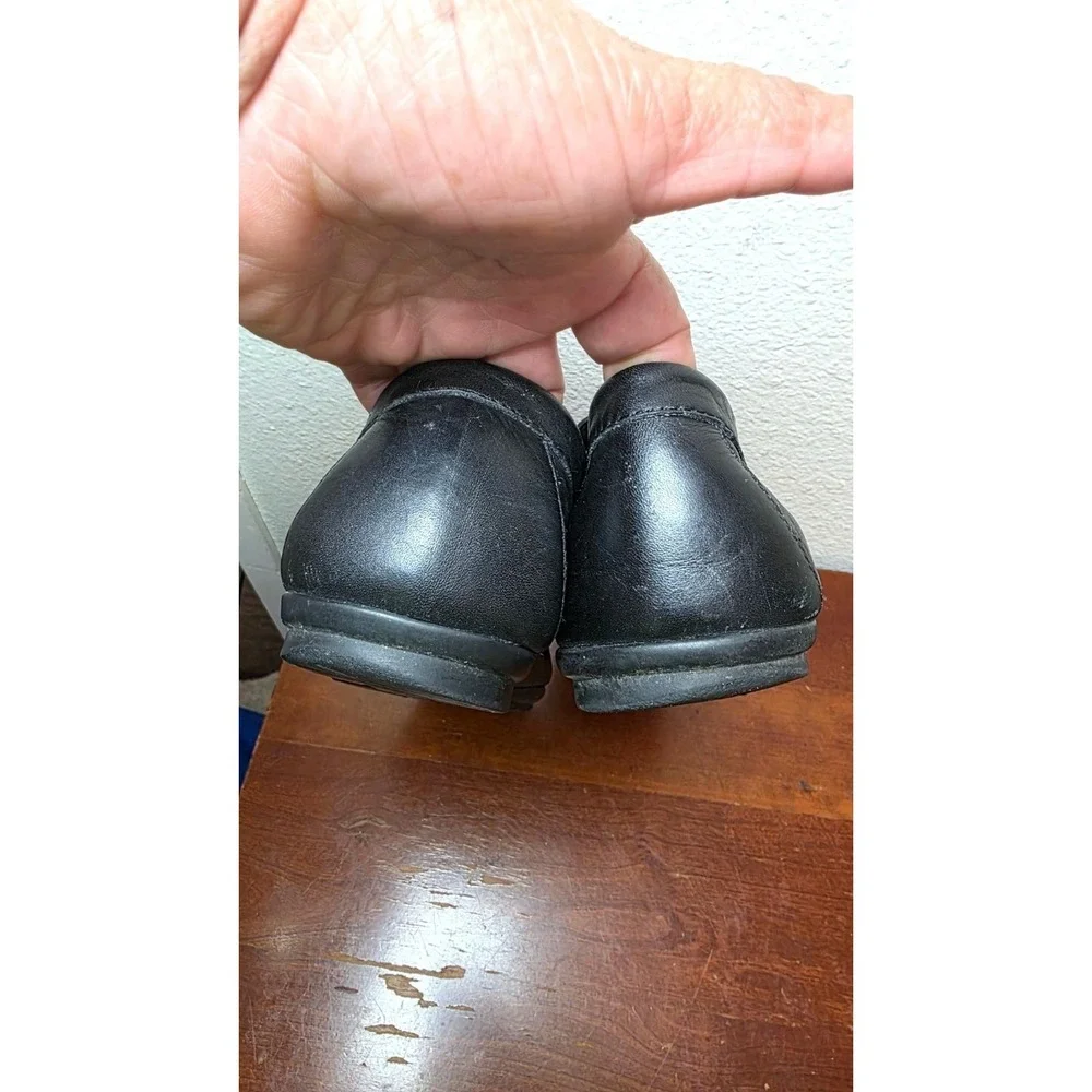 Hugo Boss Men's Black Leather Slip-On Loafers Metal Bit Detail - Size 11.5M‎